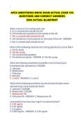 APEX ANESTHESIA MOCK EXAM ACTUAL EXAM 100 QUESTIONS AND CORRECT ANSWERS 