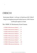 CHEM 210 Biochemistry Module 1 to 8 Exams & Final Exam 2025-2026 Portage Learning Questions and Verified Answers j&period;pdf&NewLine;&NewLine;&NewLine;