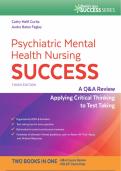 Test Bank For Psychiatric Mental Health Nursing Success&colon; A Q&A Review Applying Critical Thinking to Test Taking &lpar;Davis's Q&a Success&rpar; 3rd Edition by Cathy Melfi Curtis 