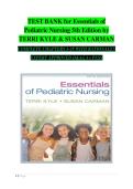 Test Bank for Essentials of Pediatric Nursing 5th Edition &lpar;LWW&comma; 2024&rpar; by Terri Kyle and Susan Carman&comma; Isbn no&semi; 9781975236144&comma; all 29 Chapters Covered &lpar;NEWEST 2026&rpar;