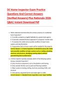 DC Home Inspector Exam Practice &NewLine;Questions And Correct Answers &NewLine;&lpar;Verified Answers&rpar; Plus Rationale 2026 &NewLine;Q&A&vert; Instant Download Pdf 