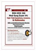 BSN HESI 266 Med-Surg Exam V4&colon; High-Yield Questions&comma; Answers&comma; & Rationales 2026&sol;2027 Update