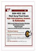 BSN HESI 266 Med-Surg Exams Questions and Answers with Rations