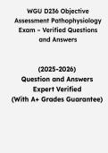 WGU D236 Objective Assessment Pathophysiology Exam &vert; Questions & Verified Answers &vert; Comprehensive WGU Pathophysiology Exam Review Study Guide PDF &vert; 2026