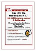 BSN HESI 266 Med-Surg Exam V3&colon; High-Yield Questions&comma; Answers&comma; & Rationales 2026&sol;2027 Update
