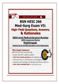 BSN HESI 266 Med-Surg Exams Questions and Answers with Rations 