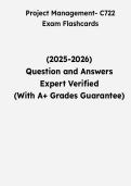 Project Management C722 Exam Flashcards &vert; Questions & Verified Answers &vert; Comprehensive WGU Project Management Exam Review Study Guide PDF &vert; 2026