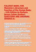 Testbank Memmler's Structure and Function of the Human Body 11th Edition Cohen Q&A&NewLine;&NewLine;