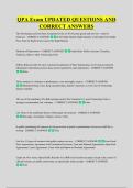 QPA Exam UPDATED QUESTIONS AND &NewLine;CORRECT ANSWERS 