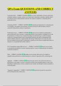 QPA Exam QUESTIONS AND CORRECT &NewLine;ANSWERS