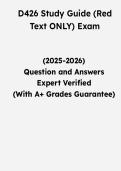 WGU D426 Study Guide Red Text Only Exam &vert; Questions & Verified Answers &vert; Comprehensive WGU Database Applications Exam Review Study Guide PDF &vert; 2026