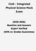 WGU C165 Integrated Physical Science Mock Exam &vert; Questions & Verified Answers &vert; Comprehensive WGU Integrated Physical Science Exam Review Study Guide PDF &vert; 2026