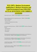 WGU D078 - Business Environment &NewLine;Applications I&colon; Business Structures and &NewLine;Legal Environment Exam UPDATED &NewLine;ACTUAL QUESTIONS AND CORRECT &NewLine;ANSWERS