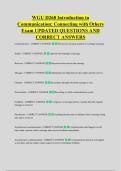 WGU D268 Introduction to &NewLine;Communication&colon; Connecting with Others &NewLine;Exam UPDATED QUESTIONS AND &NewLine;CORRECT ANSWERS