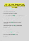 WGU C722 Project Management Exam &NewLine;ACTUAL QUESTIONS AND CORRECT &NewLine;ANSWERS