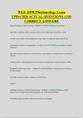WGU D398 Pharmacology Exam &NewLine;UPDATED ACTUAL QUESTIONS AND &NewLine;CORRECT ANSWERS