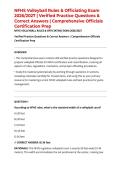 NFHS Volleyball Rules & Officiating Exam 2026&sol;2027 &vert; Verified Practice Questions & Correct Answers &vert; Comprehensive Officials Certification Prep