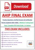 AHIP Final Exam Practice Questions&comma; Verified Answers & Certification Review &lpar;Updated 2025&ndash;2026&rpar; &vert; Medicare Training Exam Prep &vert; Complete PDF Study Guide &vert; A&plus; Review