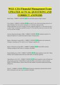 WGU C214 Financial Management Exam &NewLine;UPDATED ACTUAL QUESTIONS AND &NewLine;CORRECT ANSWERS