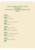 Daance Module 1 FINAL EXAM&NewLine;Questions&NewLine;and Answers Verified Solutions Latest&NewLine;Update