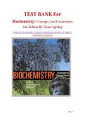Test Bank for Biochemistry&colon; Concepts and Connections 2nd Edition &vert; Appling&comma; Anthony-Cahill & Mathews &vert; Chapters 1-26 &vert; A&plus; Verified