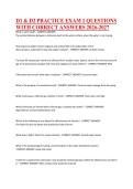 D1 & D2 PRACTICE EXAM 1 QUESTIONS WITH CORRECT ANSWERS 2026-2027