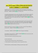 Act 235 Exam UPDATED QUESTIONS &NewLine;AND CORRECT ANSWERS