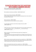 D2 WATER DISTRIBUTION TEST QUESTIONS WITH CORRECT ANSWERS 2026-2027