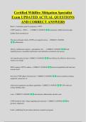 Certified Wildfire Mitigation Specialist &NewLine;Exam UPDATED ACTUAL QUESTIONS &NewLine;AND CORRECT ANSWERS