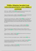 Wildfire Mitigation Specialist Exam &NewLine;UPDATED QUESTIONS AND CORRECT &NewLine;ANSWERS