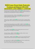 REHS Exam&colon; Private Onsite Wastewater &NewLine;Treatment and Disposal UPDATED &NewLine;QUESTIONS AND CORRECT ANSWERS