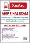 AHIP Final Exam Certification Review &lpar;Latest 2026&ndash;2027&rpar; &vert; Study Guide&comma; Practice Questions&comma; Verified Answers&comma; Module Updates&comma; Costs&comma; Compliance Tips & Exam Prep