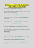 HTM Exam 1 UPDATED QUESTIONS &NewLine;AND CORRECT ANSWERS