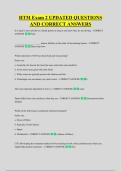HTM Exam 2 UPDATED QUESTIONS &NewLine;AND CORRECT ANSWERS