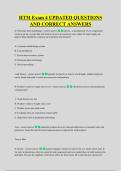 HTM Exam 4 UPDATED QUESTIONS &NewLine;AND CORRECT ANSWERS