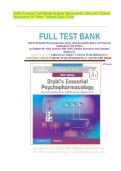 FULL TEST BANK Stahl's Essential Psychopharmacology&colon; Neuroscientific Basis and Practical Applications 5th Edition by Stephen M&period; Stahl &lpar;Author&rpar; With 100&percnt; Verified Questions And Answers Graded A&plus;&period;