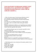 LEAD ABATEMENT SUPERVISOR CERTIFICATION &NewLine;EXAM 300 ACTUAL QUESTIONS AND CORRECT &NewLine;ANSWERS WITH RATIONALE LATEST UPDATE &NewLine;ALREADY GRADED A&plus;