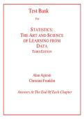 Test Bank for Statistics&colon; The Art and Science of Learning from Data&comma; Third Edition &vert; Complete Chapter-by-Chapter Exam Bank with 500&plus; Original Practice Questions&comma; Verified Answers & Detailed Rationales &vert; Updated 2026&sol;2027 Edition