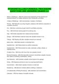 HYDROMETALLURGY MINERAL PROCESSING QUESTIONS AND ANSWERS GRADED A&plus;