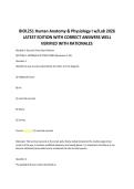 BIOL251 Human Anatomy & Physiology I w&sol;Lab 2026 &NewLine;LATEST EDITION WITH CORRECT ANSWERS WELL &NewLine;VERIFIED WITH RATIONALES&period;