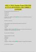Amca Cmac Exam 4 UPDATED ACTUAL &NewLine;QUESTIONS AND CORRECT ANSWERS
