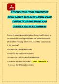 ATI PEDIATRIC FINAL PROCTORED &NewLine;EXAM LATEST 2026-2027 ACTUAL EXAM &NewLine;COMPLETE 70 QUESTIONS AND &NewLine;CORRECT DETAILED ANSWERS 