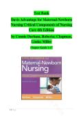 Test Bank For Davis Advantage for Maternal-Newborn Nursing&colon; Critical Components of Nursing Care 4th Edition  by Connie Durham&comma; Roberta&semi; Chapman&comma; Linda&semi; Miller &lpar;Chapter Guide 1-17&rpar;