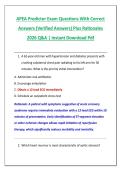 APEA Predictor Exam Questions With Correct &NewLine;Answers &lpar;Verified Answers&rpar; Plus Rationales &NewLine;2026 Q&A &vert; Instant Download Pdf 