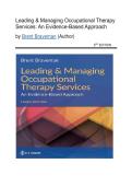 Test Bank - Leading and Managing Occupational Therapy Services&colon; An Evidence-Based Approach&comma; 3rd Edition &lpar;Braveman&comma; 2022&rpar;&comma; Chapter 1-20 Fully Covered 2026&sol;2027