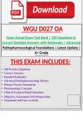 WGU D027 Advanced Pathopharmacological Foundations OA Questions&comma; Answers and Rationales 2027