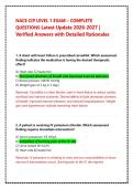 NACE CIP LEVEL 1 EXAM &ndash; COMPLETE QUESTIONS &NewLine;Latest Update 2026 &vert; Verified Answers with Detailed Rationales 