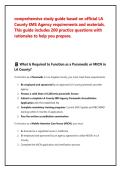 comprehensive study guide based on official LA &NewLine;County EMS Agency requirements and materials&period; &NewLine;This guide includes 200 practice questions with &NewLine;rationales to help you prepare&period;