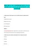 BIOCHEM 210 COMPREHENSIVE EXAM&NewLine;&lpar;MODULES 1-8&rpar; EXAM QUESTIONS AND&NewLine;ANSWERS