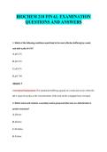 BIOCHEM 210 FINAL EXAMINATION&NewLine;QUESTIONS AND ANSWERS